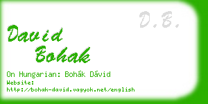 david bohak business card
