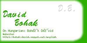 david bohak business card